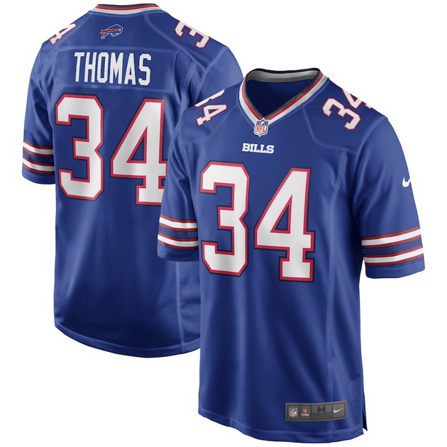 mens nike thurman thomas royal buffalo bills game retired player jersey